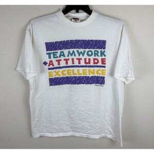 Vintage 90s Single Stitch Graphic T-Shirt / Size XL / White